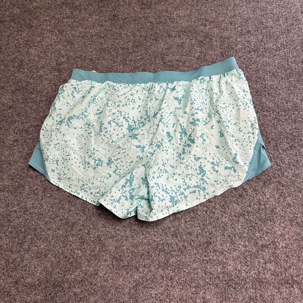 Under Armour Shorts Womens Size XL Blue White Splatter HeatGear Loose Running